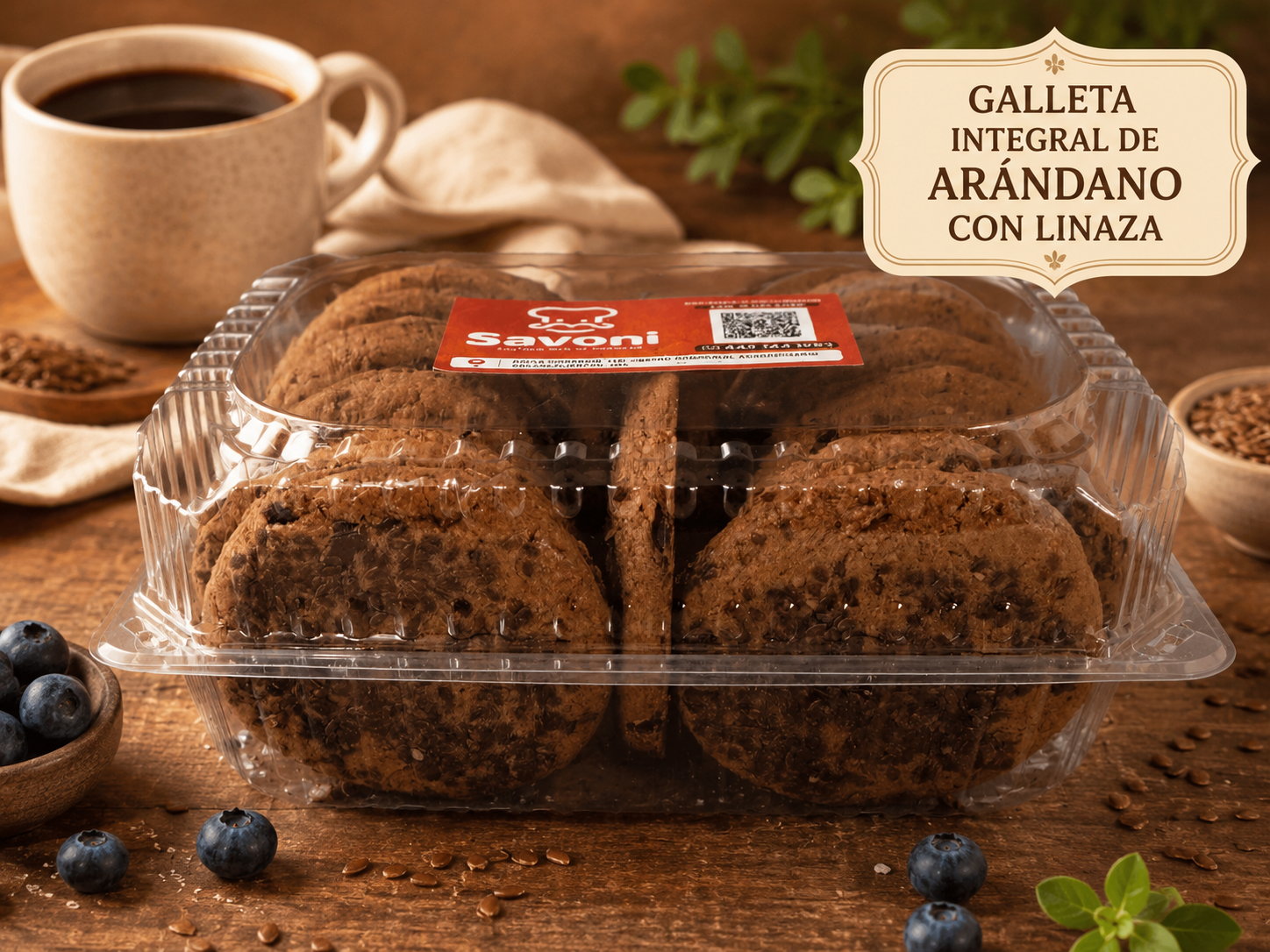 Galleta Integral de Arandano con Linaza